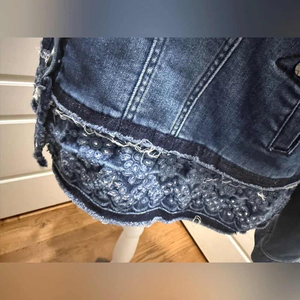 Liverpool Blue Denim Jacket with Lace Trim - Picture 10 of 12